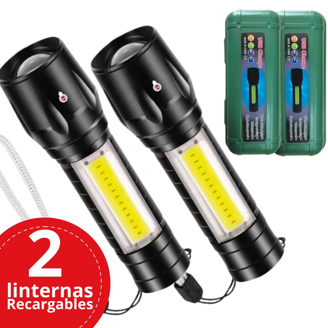 2 Mini Linterna Led Recargable Bolsill