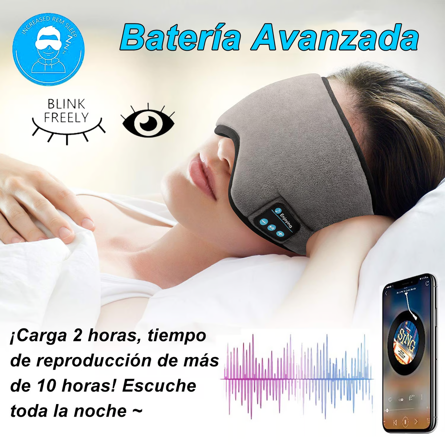 Antifaz con audífonos para dormir